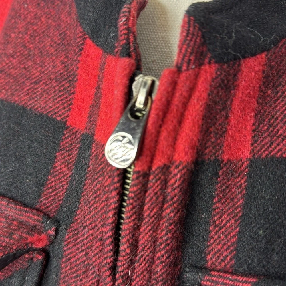 Sean John Black Red Buffalo Plaid  Wool Jacket size 1X